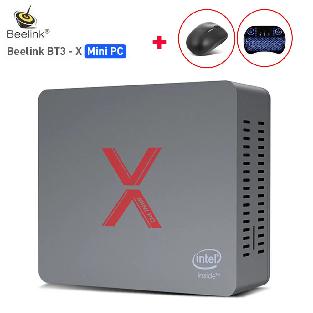Beelink BT3 X мини ПК 4 Гб LPDDR4 64 EMMC 2 ГГц + 5 8 WiFi 1000 Мбит/с USB3.0 BT4.0 Apollo Lake J3355 графика