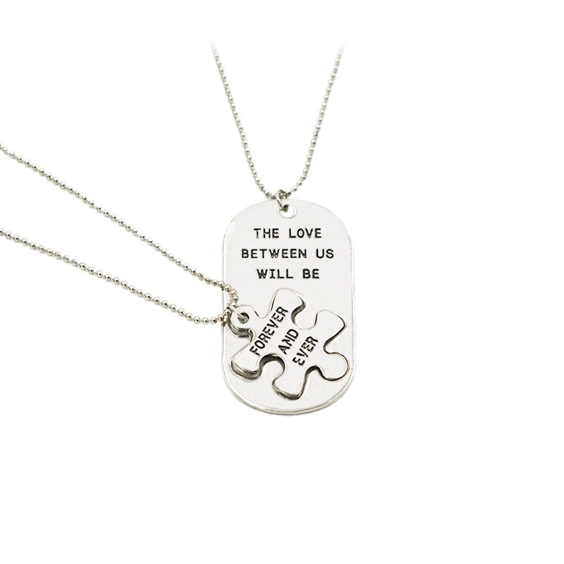 Ожерелье любовь между нами будет навсегда Набор пазлов из сплава колье для пар