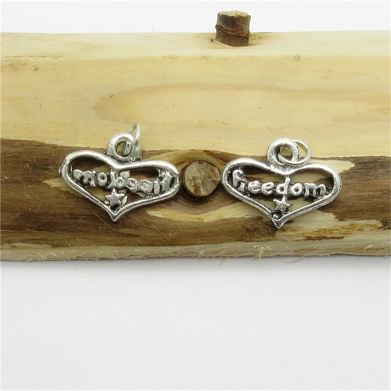 

75PCS (17*13mm ) Antique Silver Heart Charm alloy pendant fit European Bracelets Necklace DIY Metal Jewelry Making