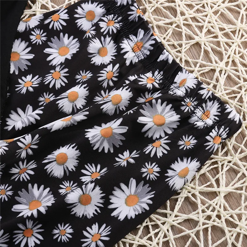 2 шт. детские кружевные футболки и леггинсы с цветочным принтом | Мать ребенок