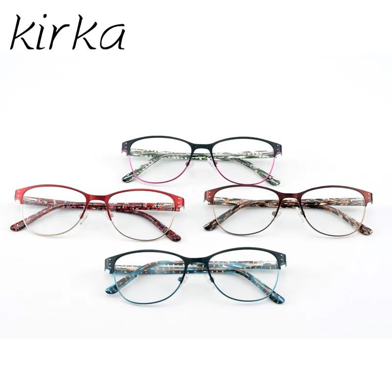 Kirka Half Rim Metal Prescription Optical Frame for Women Spectacles Lady's Myopia Glasses | Аксессуары для одежды