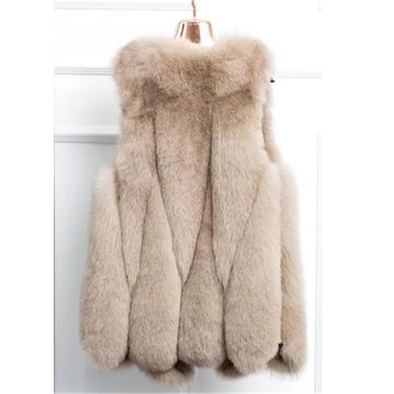 

2018 autumn and winter new fashion hot fox fur faux fur vest jacket long section large size trend loose casual vest