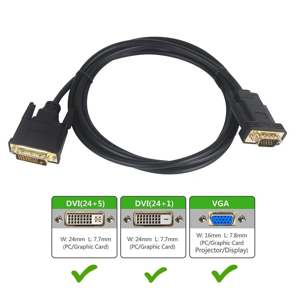 DVI D 24 1 Женский VGA 15 Женский адаптер DVI-D AUX оптический кабель конвертер Thunderbolt 3 концентратор док-станция для ПК DVD монитор HDTV 6 футов