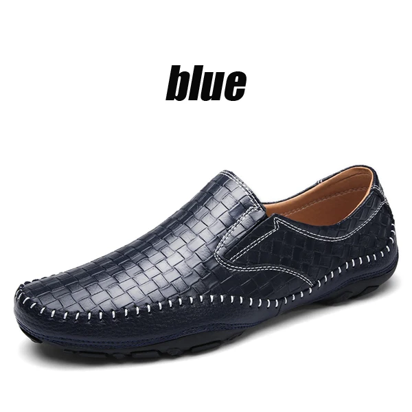 Blue Loafers YIGER/Новые мужские лоферы; коллекция года; сезон весна; мужские водонепроницаемые мокасины из натуральной кожи с узором «крокодиловая кожа»; мужская повседневная обувь; Модные слипоны для отдыха; 248 - Цвет: Blue Loafers