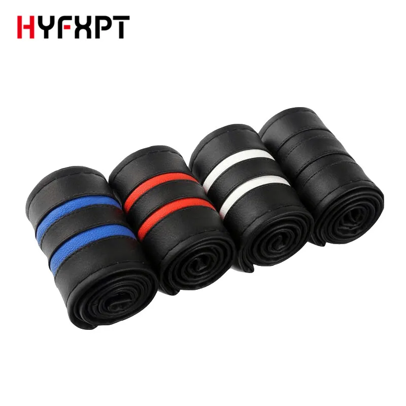 36 см 38 40 ручная крышка рулевого колеса автомобиля Leathe с иглой и резьбой DIY на