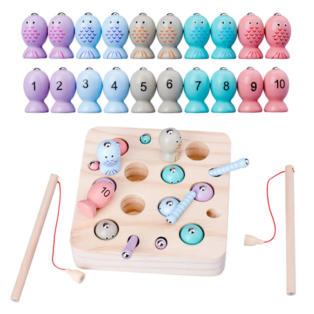 Деревянный магнитный пазл Два в одном для ловли насекомых|Рыбалка игровые