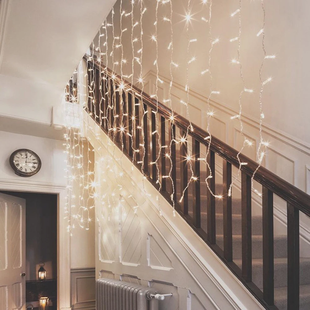 Светодиоды сосулька сказочные гирлянды занавески Рождественские огни наружные