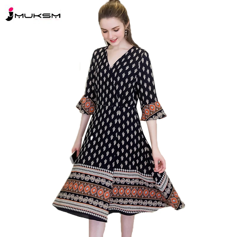 Женское платье в богемном стиле новинка весны-лета 2018 свободное тонкое длинное с