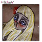 Картина из страз сделай сам Sophie Beauty, вышивка крестиком с большими глазами, мозаика с красивой девушкой, ручная вышивка, домашние украшения ручной работы