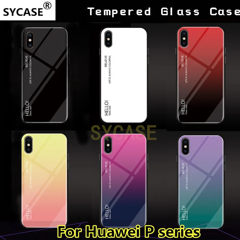 SYCASE градиент закаленное Стекло чехол для телефона huawei mate10 20 Lite Nova 3E 3i enjoy7S Y5 2018
