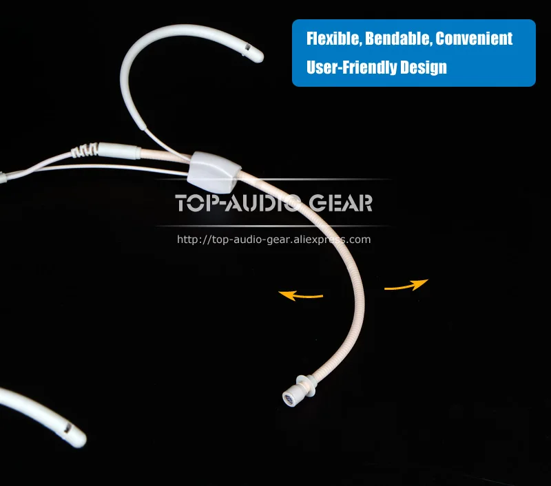 Гарнитура бежевая телесного цвета с ушным крючком микрофон для SENNHEISER EM SK 6000 EM6000