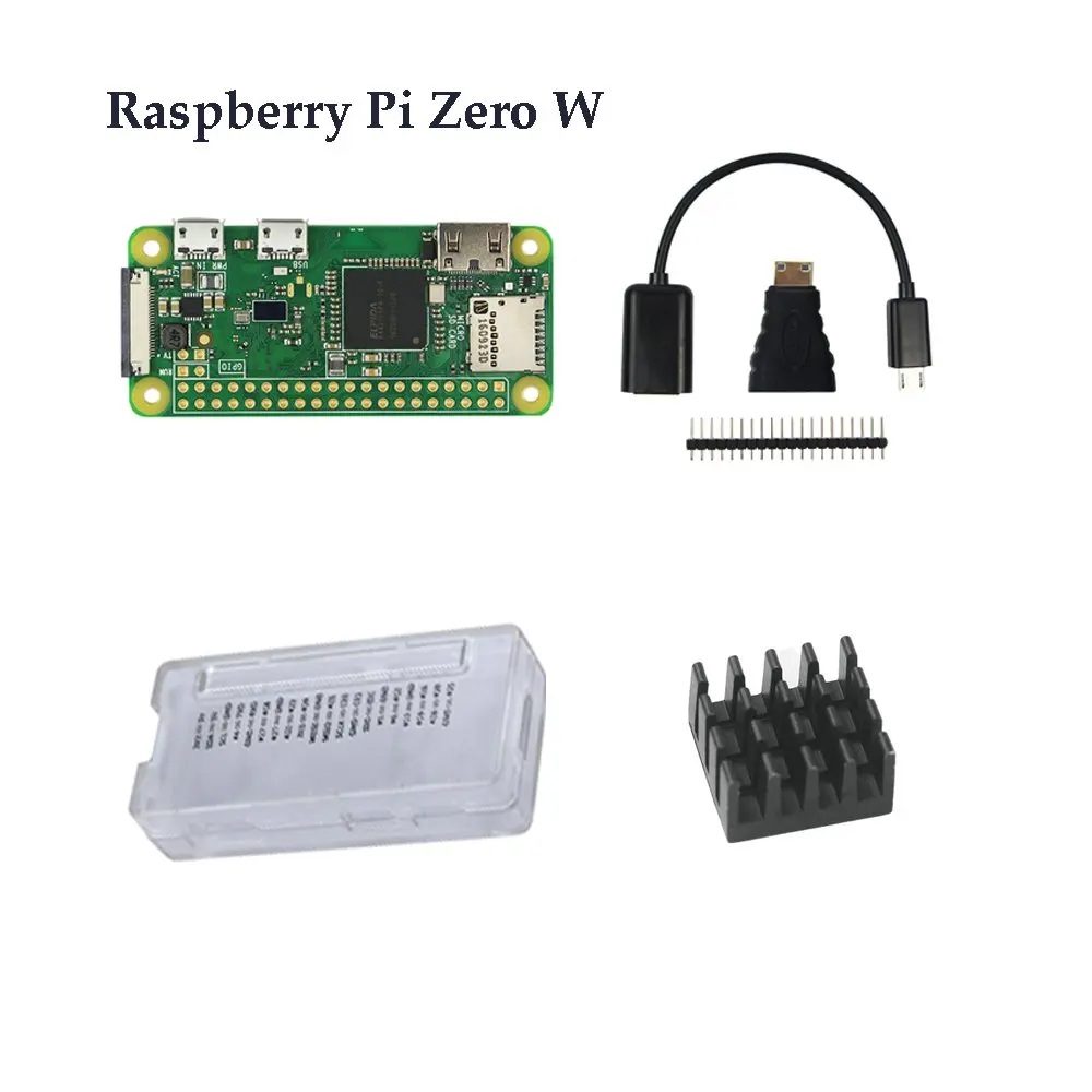 Raspberry Pi Zero W стартовый комплект RPi Zero 1,3 Zero W плата+ 16G карта+ адаптер питания+ ABS чехол+ радиатор+ 3 в 1 комплект адаптеров - Комплект: Комплект 5