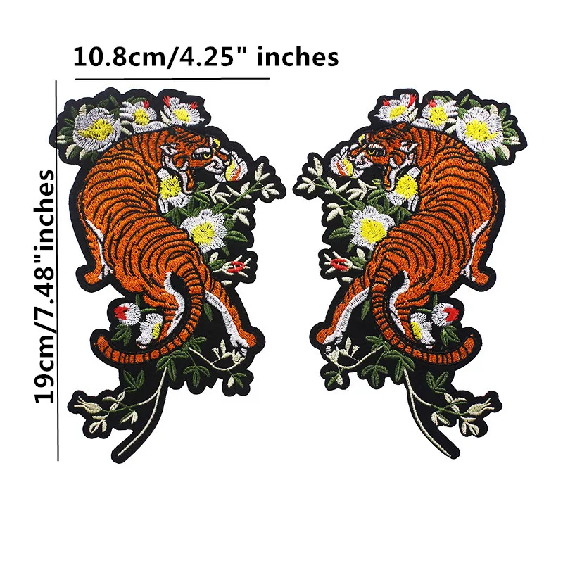 1 пара Тигр цветок приклеенные железные частички наклейки вышивка патчи Одежда