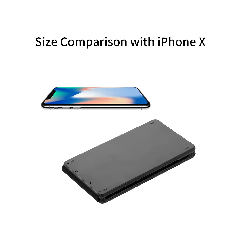 Складная клавиатура BT складная перезаряжаемая полноразмерная для iOS телефона