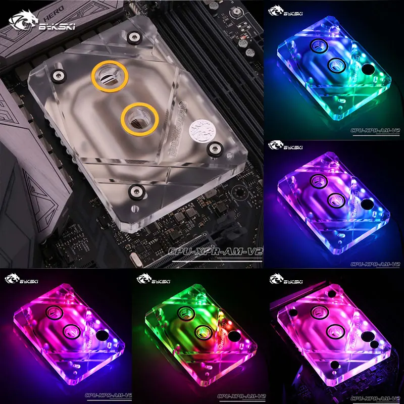 Bykski CPU XPR AM V2 водный блок для AMD Ryzen AM4 AM3 + охладитель воды жидкостное