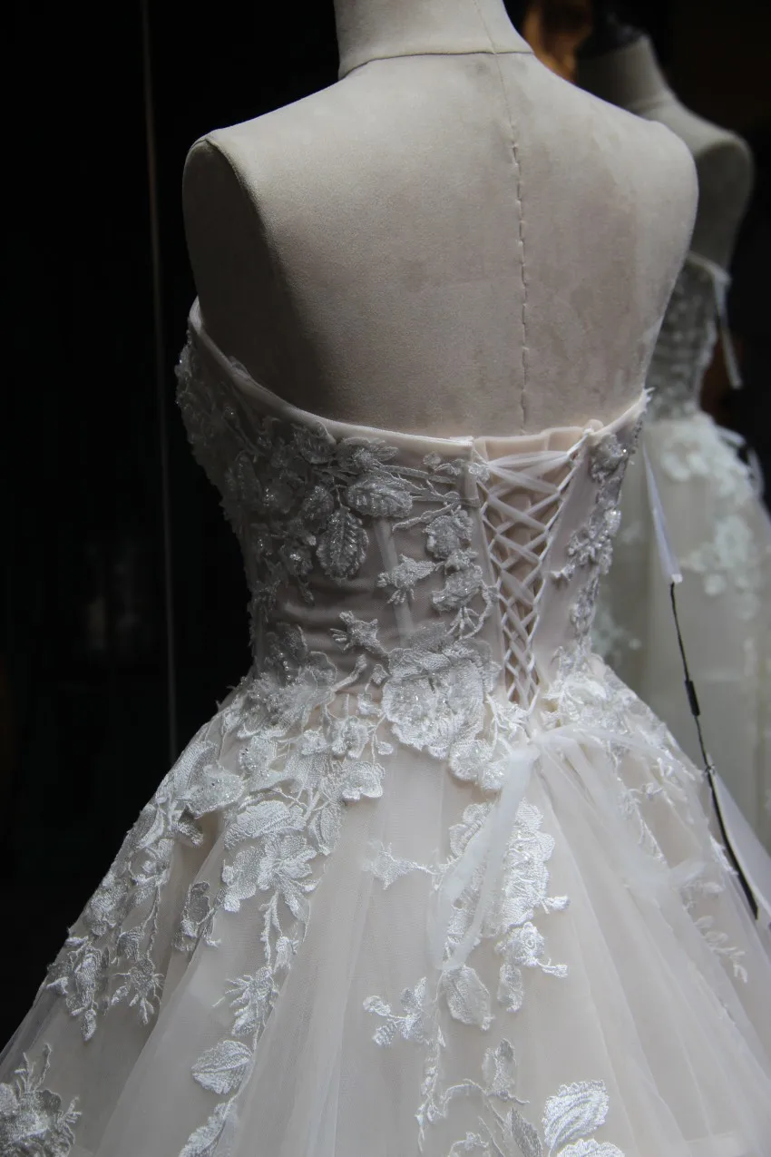 vestido longo Newest Style A-line Wedding Dresses Corset Back Appliques Tulle Bridal Gown vestidos de noiva | Свадьбы и торжества