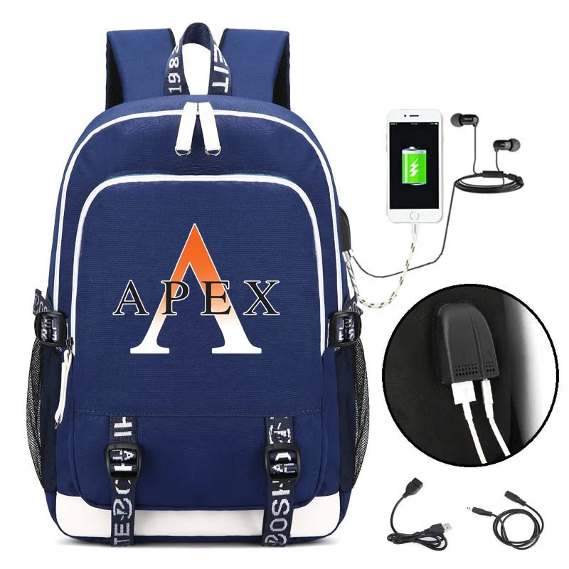 003 Игра Apex Легенды Рюкзак с usb-портом Студенческая школьная сумка подростковый рюкзак мультфильм сумка для ноутбука дорожные сумки подарок - Цвет: 003