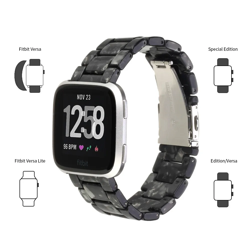 Ремешок из смолы для часов Fitbit ремешок из нержавеющей стали Пряжка ремешок для часов Браслет Fitbit Edition/Versa
