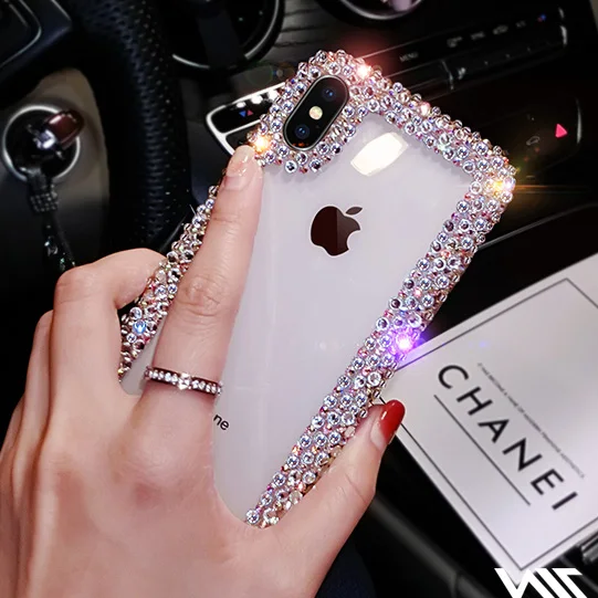 Роскошный модный мягкий чехол из ТПУ со стразами для Iphone X XR XS Max 6 6S Plus 7 8 |
