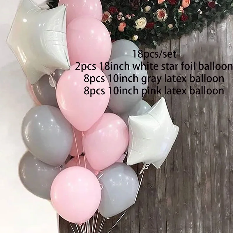 mix 18pcs Единорог вечерние украшения набор 3D большой единорог шары звезда сердце воздушный шар из фольги для девочек на день рождения тема вечерние принадлежности для декора сувениры - Цвет: mix 18pcs