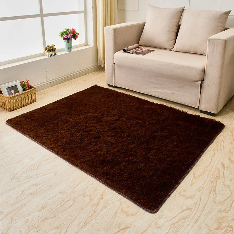 Dark brown LOUTASI ковер для гостиной, Одноцветный ковер, пушистый мягкий домашний декор, мягкий плюшевый ковер для спальни, кухни, напольные коврики, ковер Tapete - Цвет: Dark brown