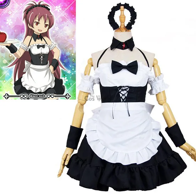 Фартук для горничной Puella Magi Madoka Magica Sakura Kyouko футболка Униформа костюмы косплея из
