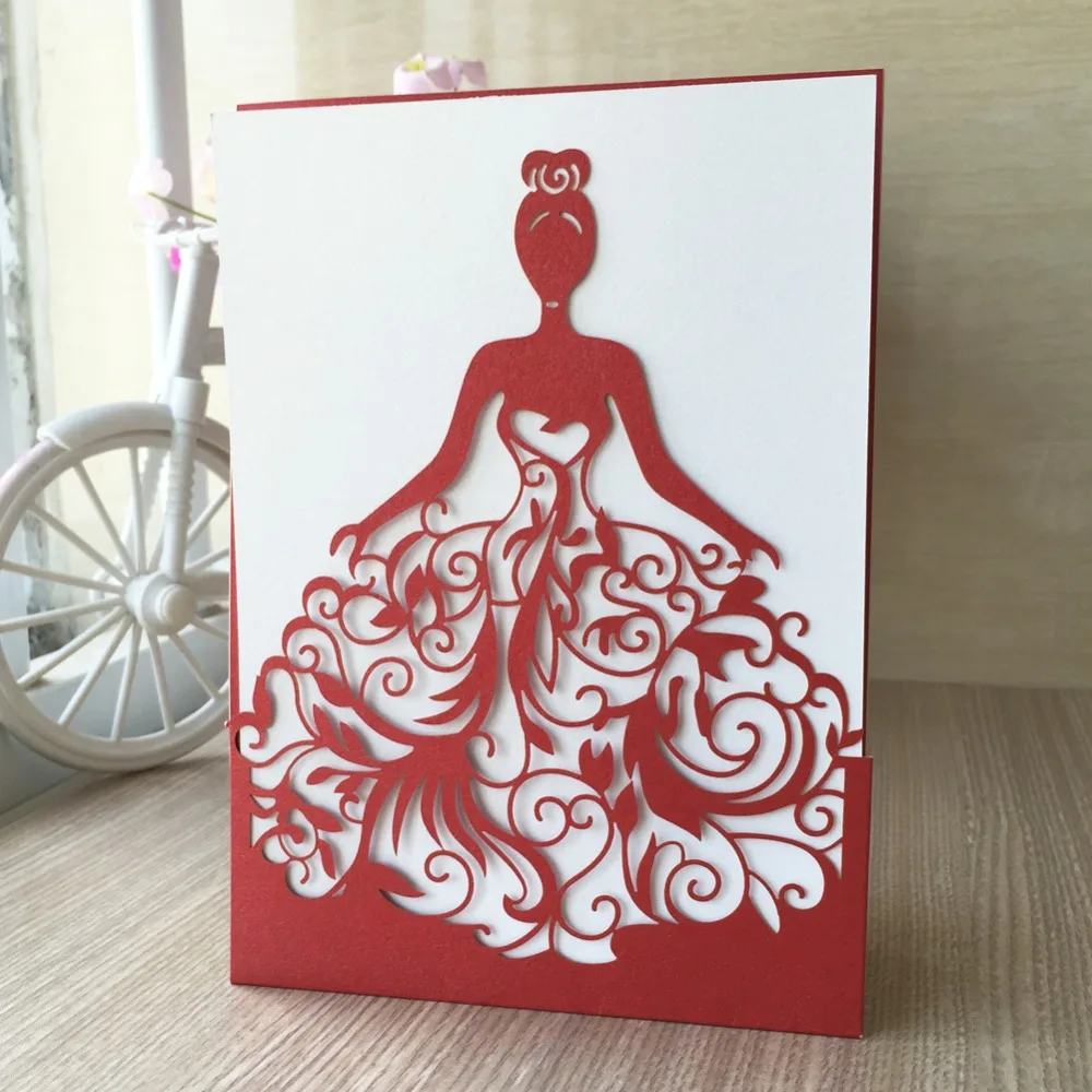 

30pcs hot new laser cut romantic beautiful girl design girl birthday wedding invitations cards baby birthday party decoration