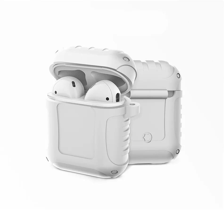 Прочный бронированный чехол для наушников для Apple AirPods, мягкий силиконовый чехол из ТПУ, полный защитный противоударный чехол-держатель для Airpods