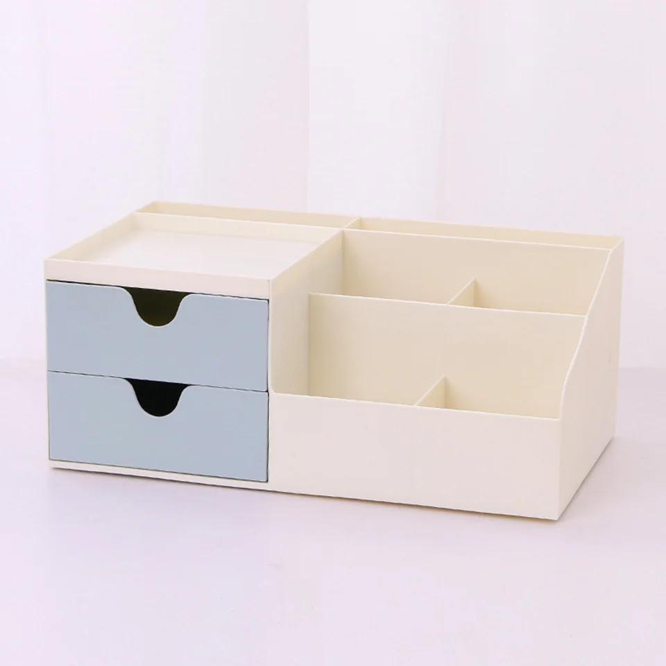 4 Makeup Organizer Msjo Косметическая пластиковая коробка для органайзера, Офисная многоцелевая настольная коробка для хранения мелочей, чехол для хранения салфеток, бумажный держатель, коробка для салфеток - Цвет: 4 Makeup Organizer