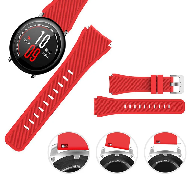 Силиконовый браслет SIKAI для Ticwatch Pro моющийся ремешок Samsung Gear S3 Huawei GT Magic Amazfit GTR 47 мм