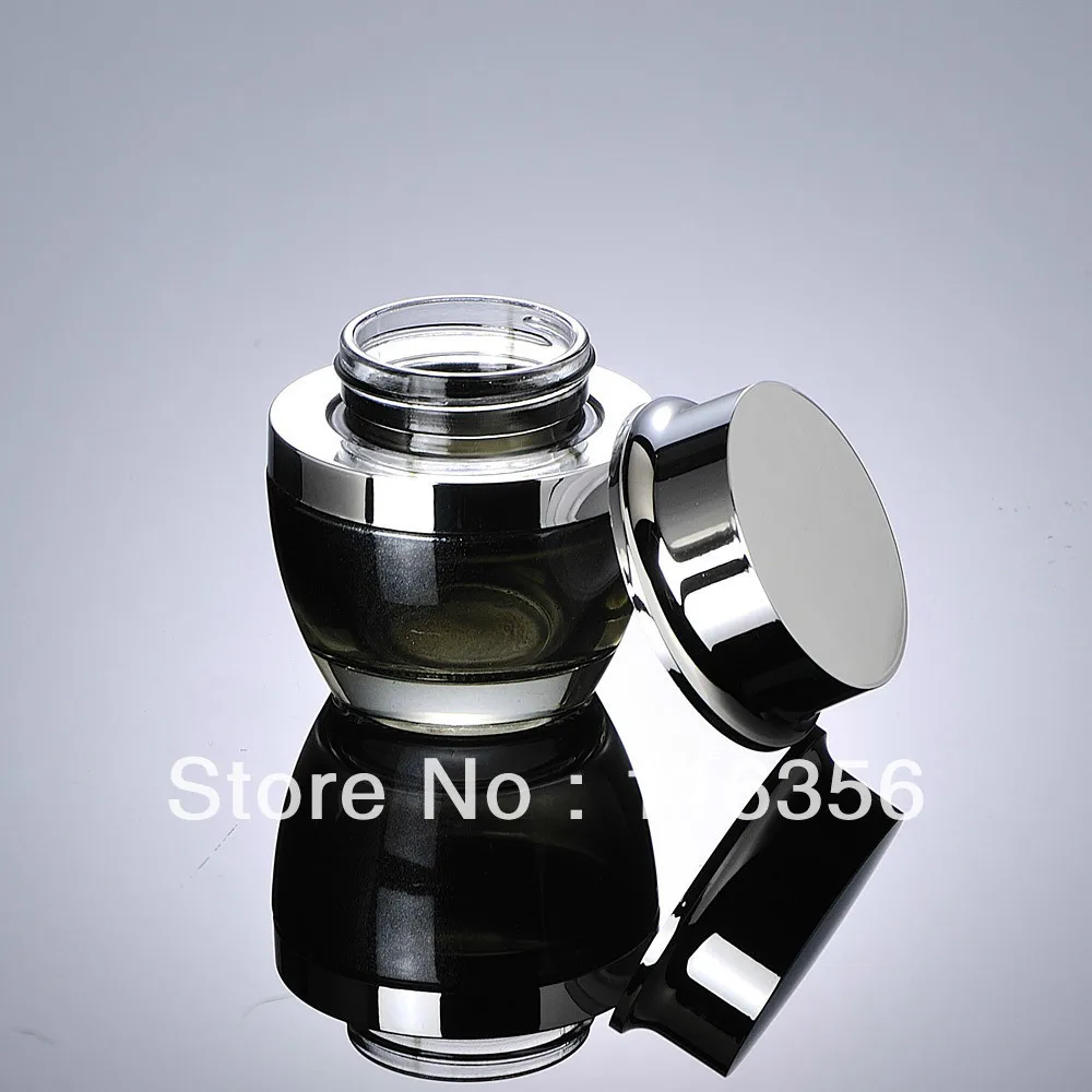 30 г черная стеклянная банка с серебряной крышкой|black glass jars|30g jarsilver jar |