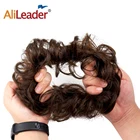 AliLeader искусственные волосы в пучок, шиньон для конского хвоста, вьющиеся удлинители, короткие волосы, синтетические нечистоплотные пончики, волосы на шнурке, конский хвост для женщин 1 шт.