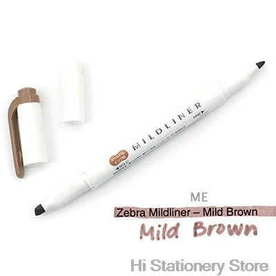 Mild Brown 1PC 1 шт., двухсторонний маркер-маркер с принтом зебры, с круглым носком/косой мягкой поверхностью, 15 цветов на выбор, для офиса и школы - Цвет: Mild Brown 1PC