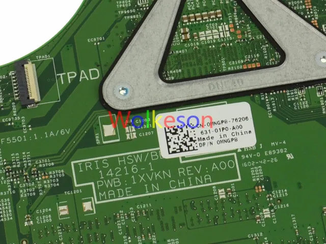 SHELI для DELL Inspiron 15 3558 материнская плата ноутбука с I3-5015U процессором CN-0MNGP8 0MNGP8 MNGP8