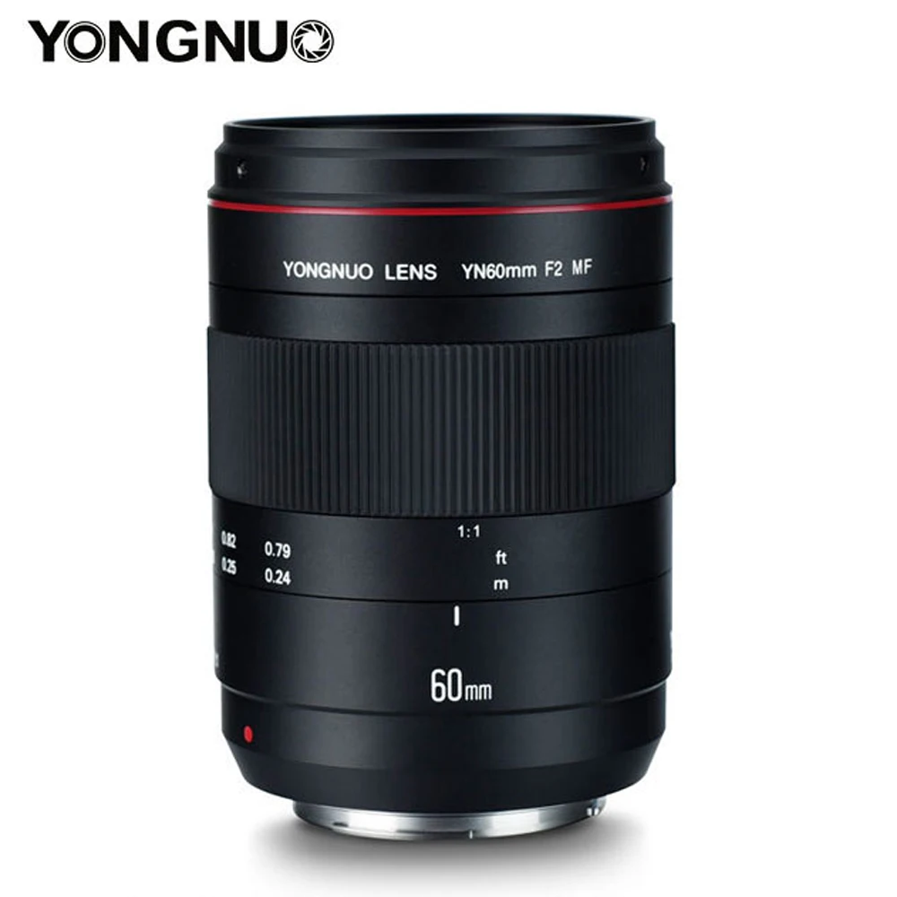 Объектив YONGNUO YN60mm F2 MF 0,234 m макро объектив с ручной фокусировкой для Canon EOS 70D 5D2 5D3 600D DSLR камера объектив