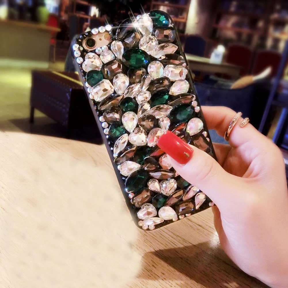 smartphone case For iPhone 7 Plus TPU+PC Acrylic Unique fashion Bling Diamond Luxury Glitter DIY Handmade Cute Shell Cover |