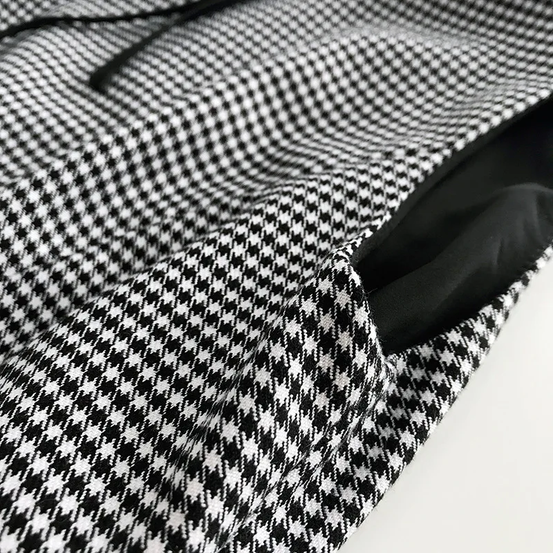 2018 Autumn and Winter Dress Women O Neck Sleeveless Vest Dresses Houndstooth One-piece Slim Bodycon A-line Party Vestidos | Женская