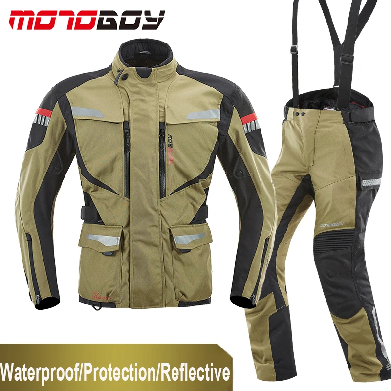 Мотоциклетная куртка и защитные брюки MOTOBOY водонепроницаемая теплая одежда для