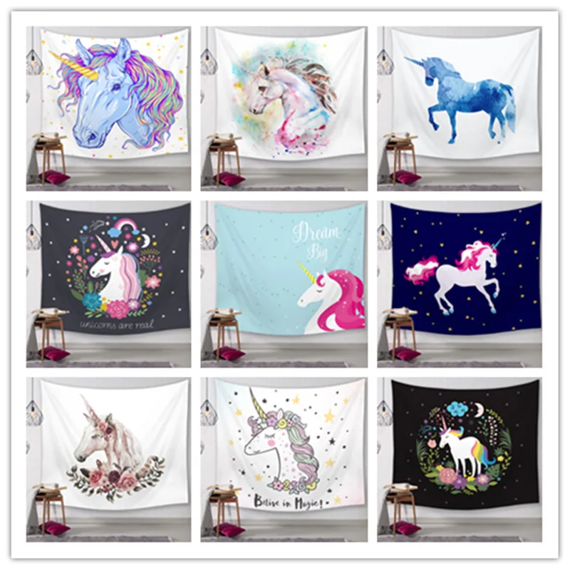 3d цифровая печать милые животные Единорог стены ковер для детей девочек комнаты