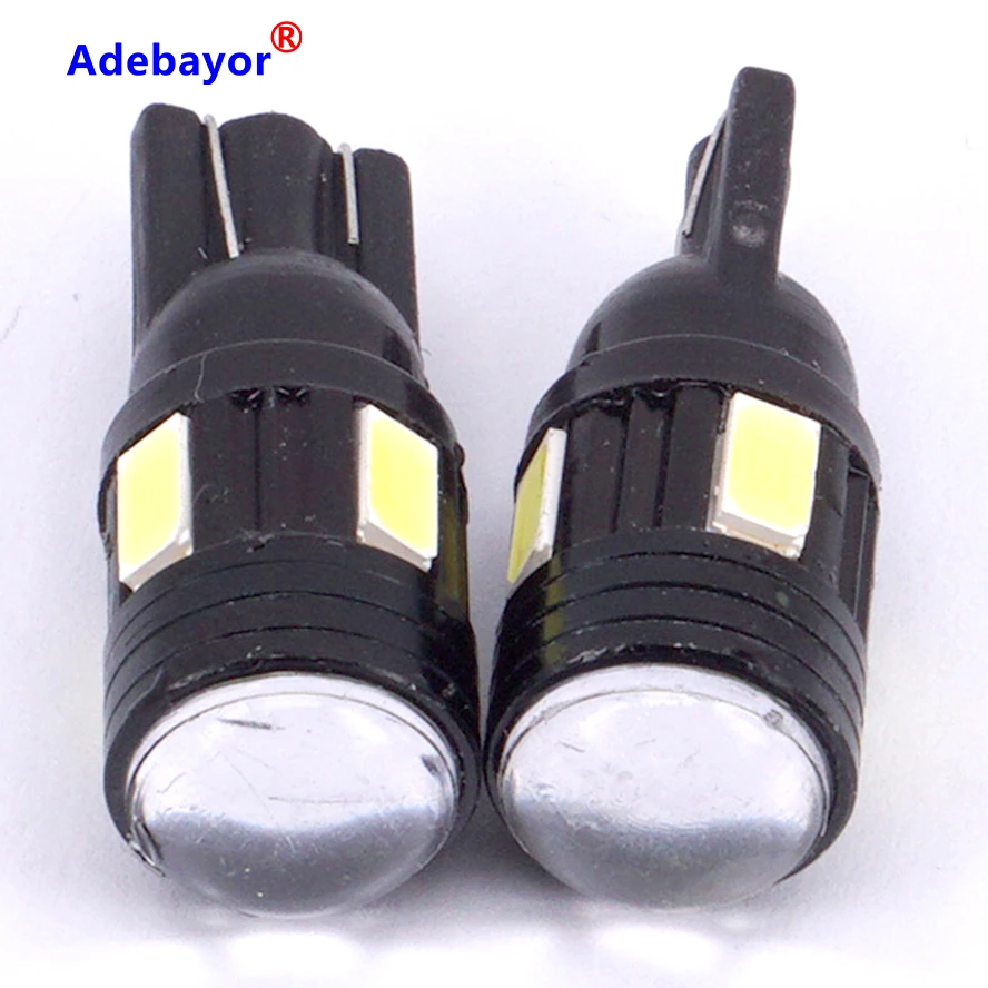 16 pcs/lot T10 6 SMD 5630 High Power 3W Super Bright wide instrument Indicator lamp 194 168 2825 W5W LED Car Lights Bulb | Автомобили и
