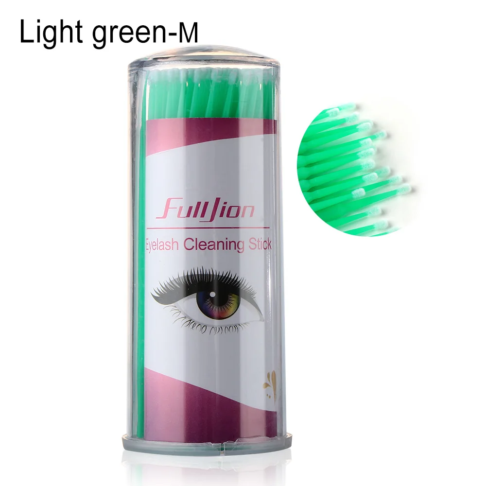 Light Green M 100 шт./упак. Одноразовые ресниц Тампон аппликатор тушь для ресниц щеточка для ресниц кисти для макияжа, средство для удаления клея палочка для чистки инструменты XS/S/M/L - Handle Color: Light Green M