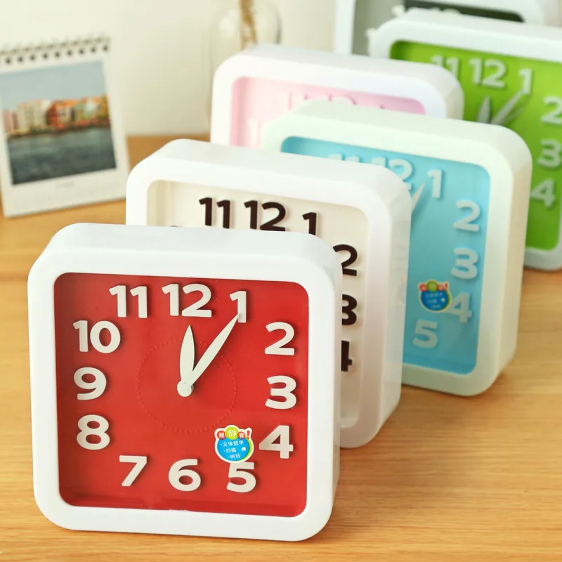 Творческий Стерео цифровой Иглы Mute Мини Маленький Будильник Мода Симпатичные