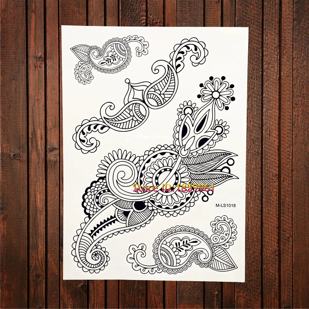 Новинка хна с черными чернилами поддельный чокер тату боди-арт рисование руками