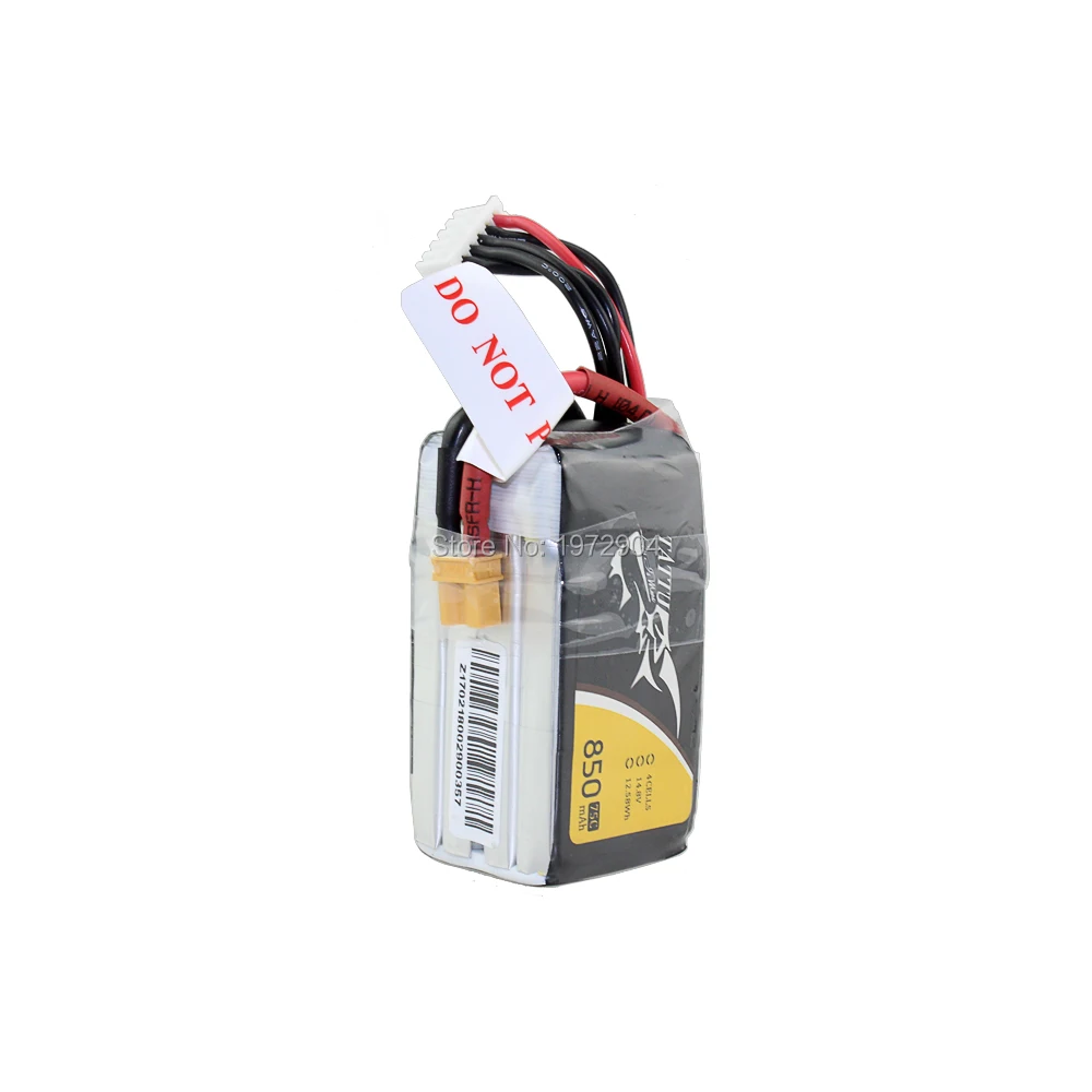 Литий полимерный аккумулятор Tattu 4S 850mAh 14 8 V 75C литий с разъемом XT30|4s lipo|lipo battery4s lipo