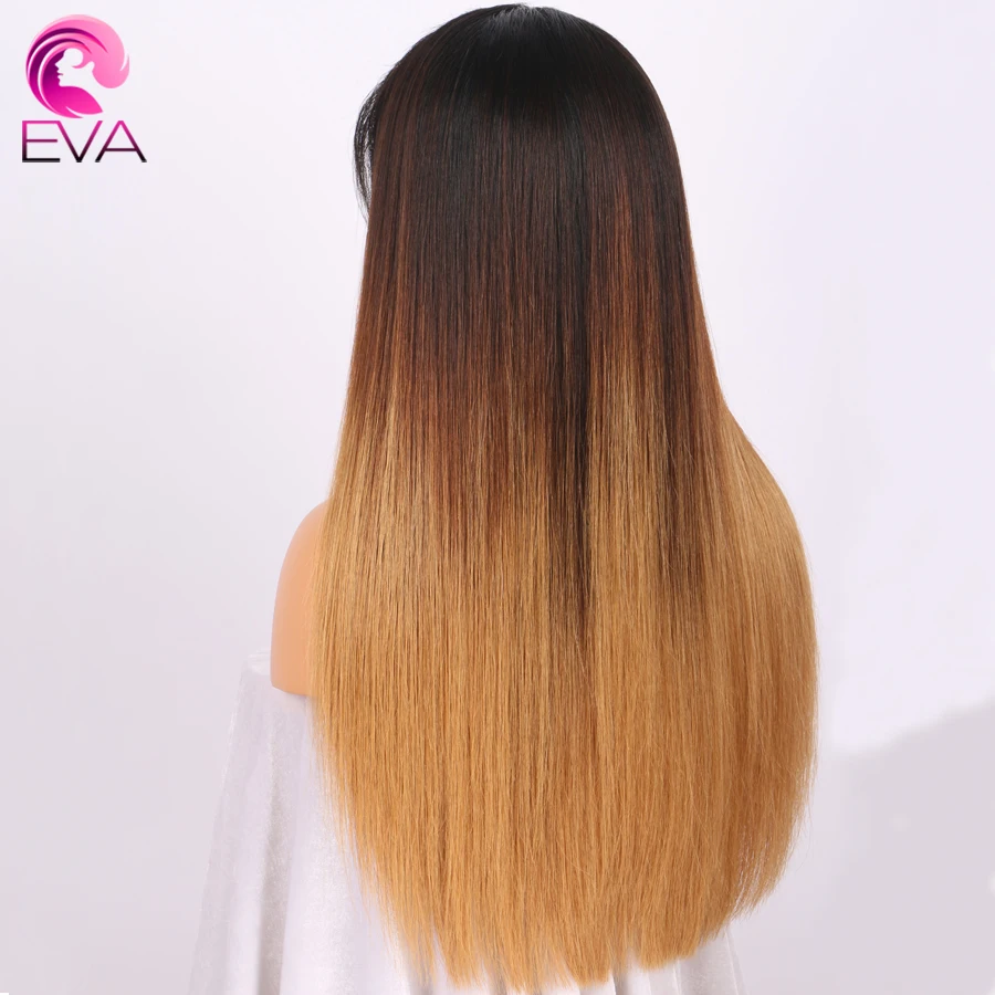 Парики из натуральных волос на кружеве, прямые, Омбре, бразильские волосы remy, предварительно выщипанные натуральные волосы, парик на кружеве с детскими волосами EVA
