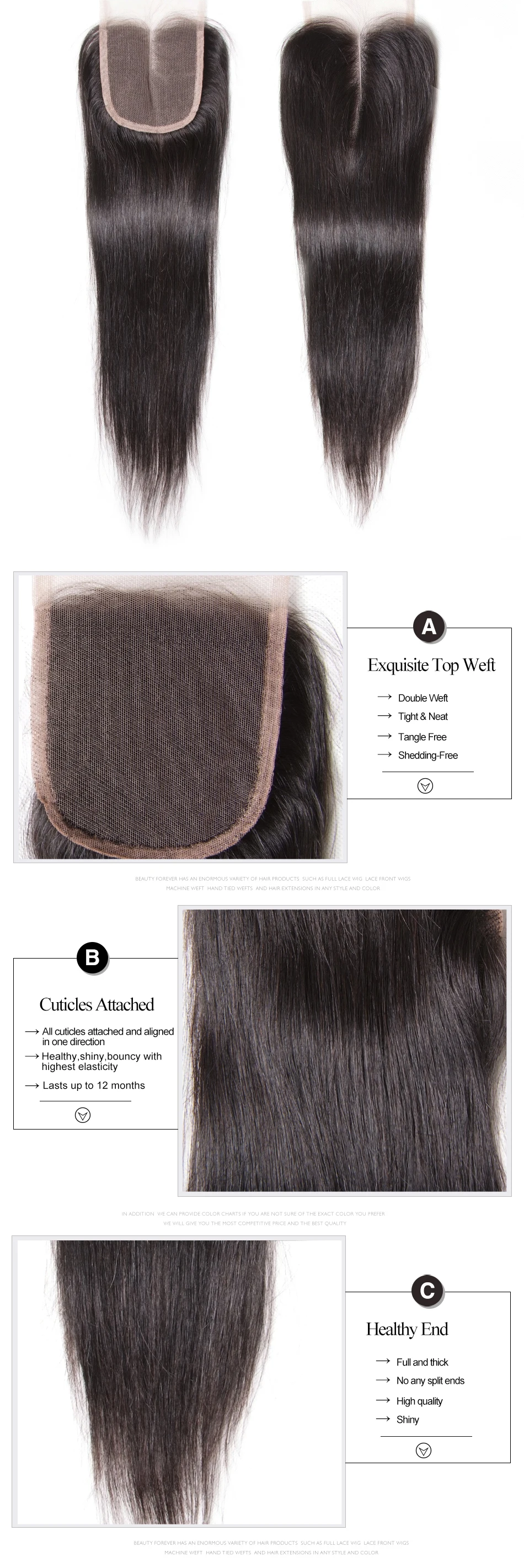 Beauty forever бразильские прямые 3 пучка с 2 шт закрывания 4*4 же части Remy человеческие волосы переплетения пучки с закрытием
