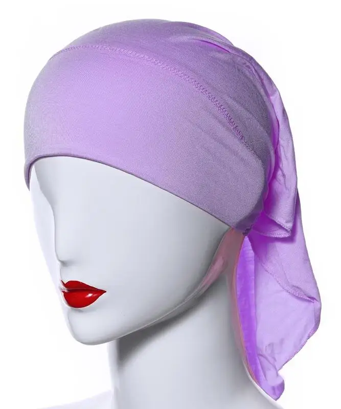 light purple 20 цветов Рамадан модальный мусульманский женский внутренний хиджаб колпачки исламские подшарфики шапки ниндзя простой хиджаб выпадение волос шляпа Niquabs капот - Цвет: light purple