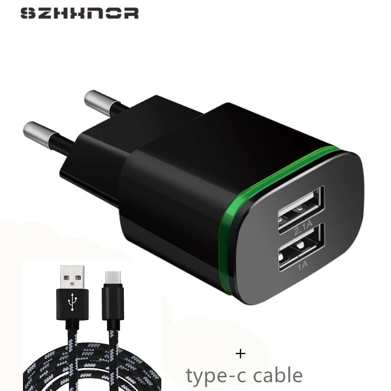 Настенное зарядное устройство 2A USB с европейской вилкой + type C для xiaomi black shark mi 7 A1