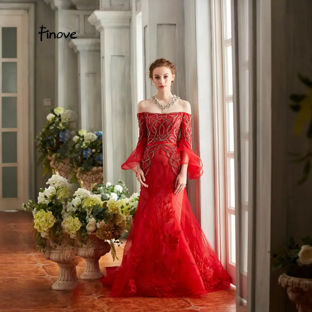 Finove вечерние платья 2019 новый дизайн красное сексуальное платье с вырезом