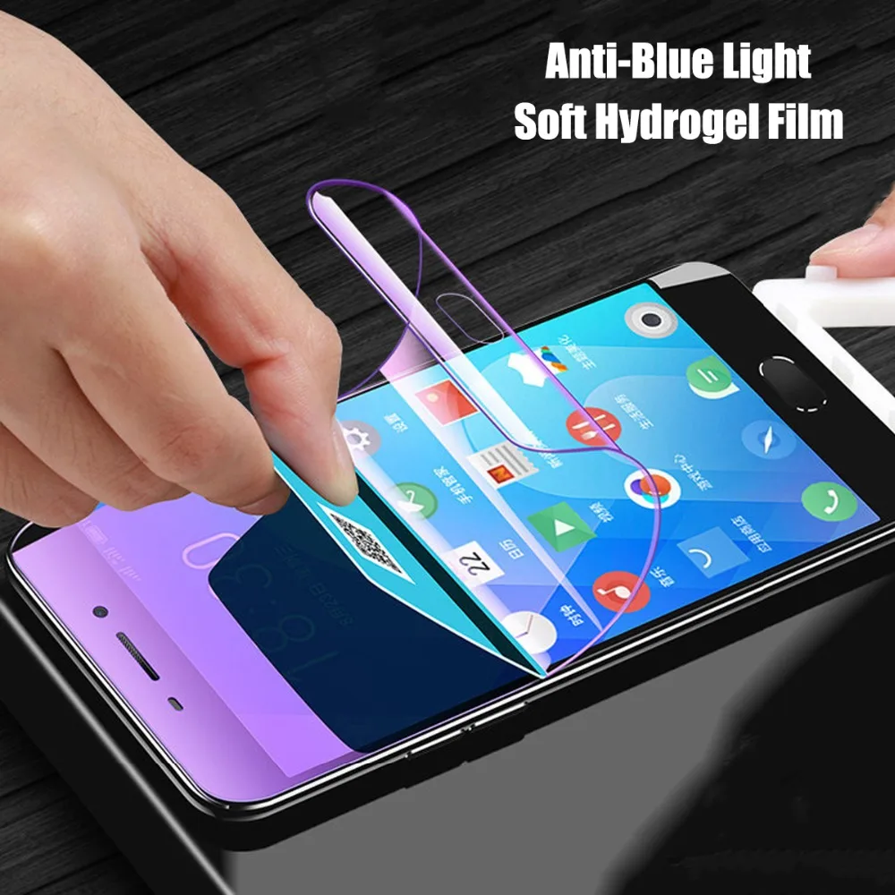 Анти синий свет мягкий ТПУ гидрогель протектор экрана для Meizu 16X 15 16th Plus полное